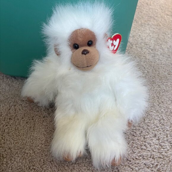 TY Tango 1994 White Monkey Ape w Tag Furry‎ Soft - Picture 1 of 11